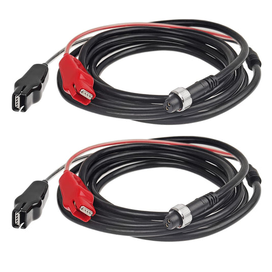 2Pcs 10Ft Electric Fishing Reel Power Cord Cable, Power Cable Connecting Battery to Reels Spool, Compatible with Daiwa Tanacom 1000 750 500, Seaborg 500MJ, Leobritz, Shimano, BeastMaster, ForceMaster