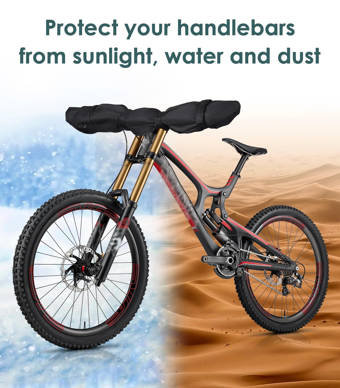 2 pcs Handlebar Cover Ebike Transport Protection, (35.8x 9 in) Widen lengthen Handlebar Protective Cover Handlebar Hood for Rear Rack Handlebar Rain