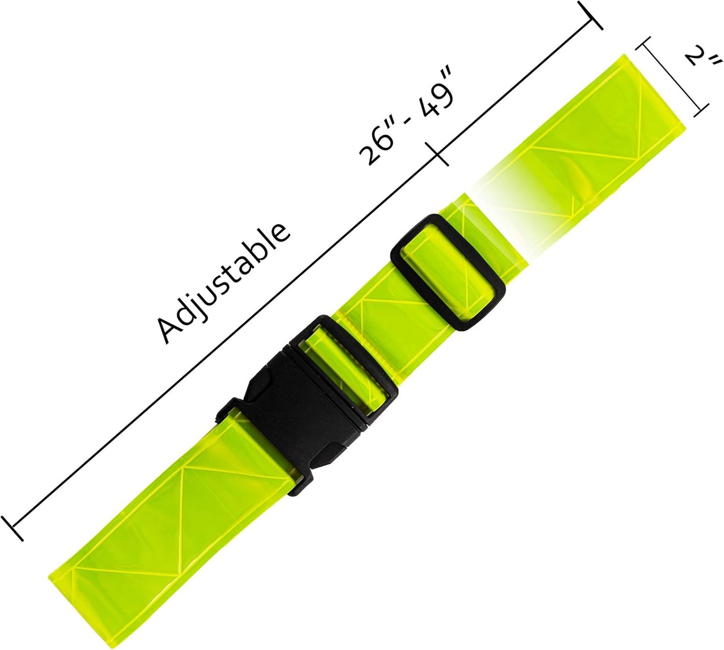 2-4 Pack - Reflective Glow Belt Safety Gear, Pt Belt, for Running Cycling Walking Marathon Military