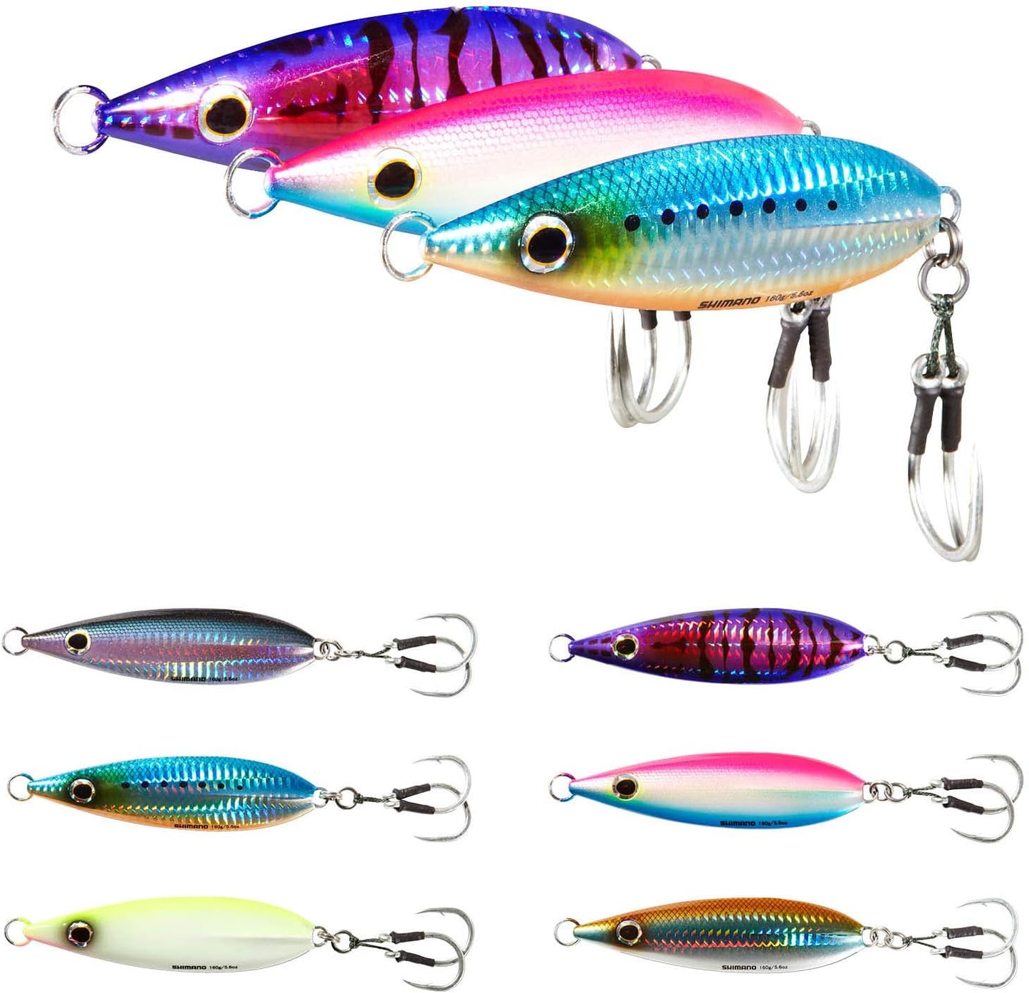 Shimano Butterfly Flat-Fall Fishing Jig, 160G, Blue Sardine
