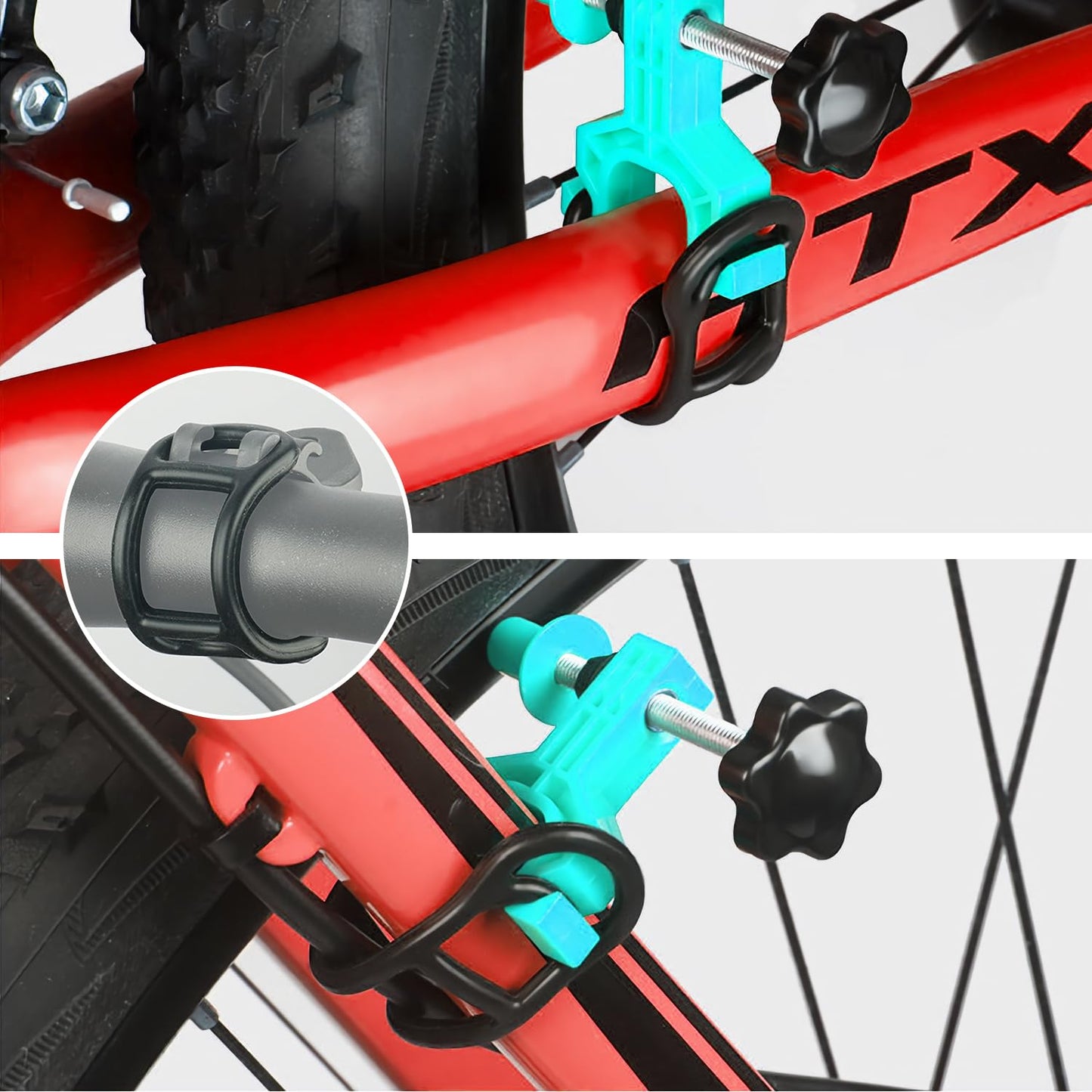 10PCS Bike Silicone Mount Band, Bicycle Light Fastening Straps, Universal Adjustable Bike Light Mount Bands (Black)