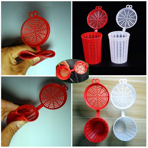 SquEqu 10 Pack Fishing Bait Cage Trap Feeder Holder Box Large Size Baits Case Barrel Fish Lure Plastic Basket Fishing Tackle Kit Gear Tool for Fish Shrimp Earthworm Crab Catfish Cast Net