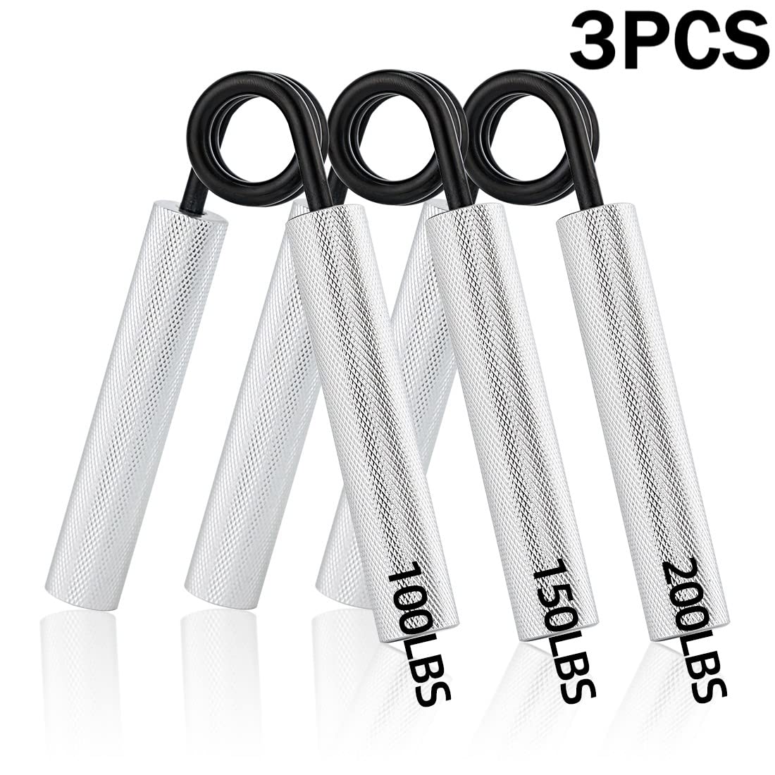 Xzyppci Metal Grip Strength Trainer 6pack,50-300LB Hand Gripper kit,Non-Slip Heavy-Duty Wrist Forearm Strengthener,Hand Grip Strengthener