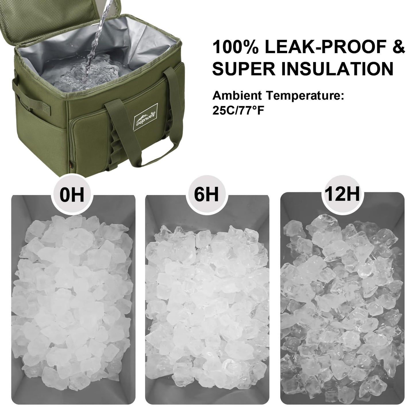 Youngoa Cooler Bag 48 Cans Insulated Soft Cooler Ice Chest Large Collapsible Cooler Bag 32L Soft Side Coolers for Picnic, Beach, Camping, Travel