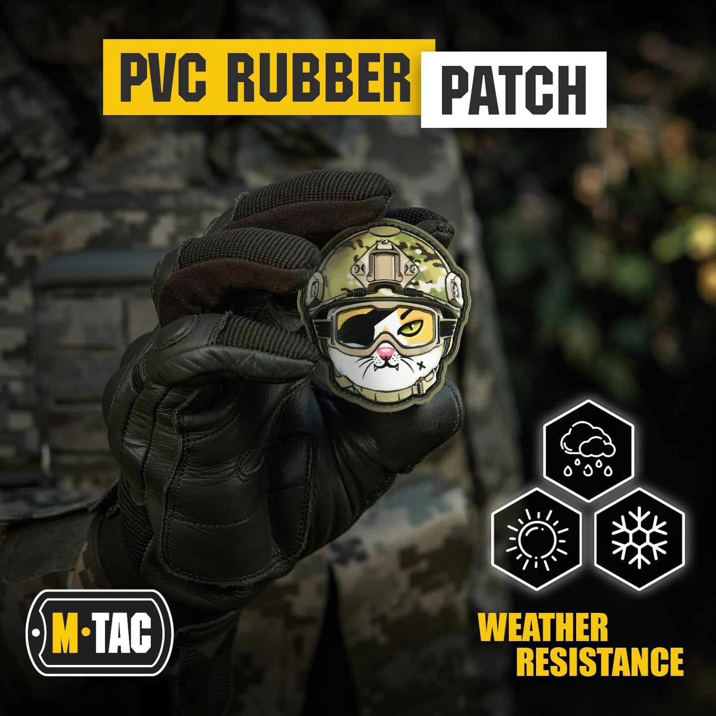 M-Tac Morale 3D PVC Patch MC - Funny Cat Badge for Tactical Military Army Gear with Hook Fastener (#12)