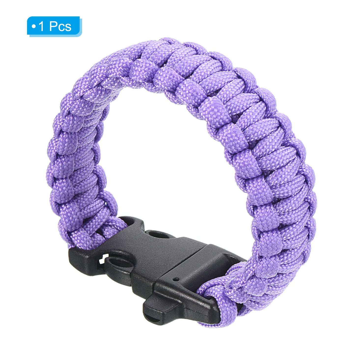 PATIKIL Survival Paracord Bracelets, Braided Parachute Bracelet with Plastic Buckle Party Favors Camping Gifts Outdoor Wraps for Men, Purple