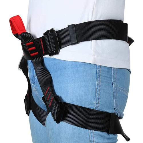 HandAcc Caving & Rappelling Safety Belt for Ziplining, Fire Rescuing & Tree Climbing - Half Body Belt for Women & Men