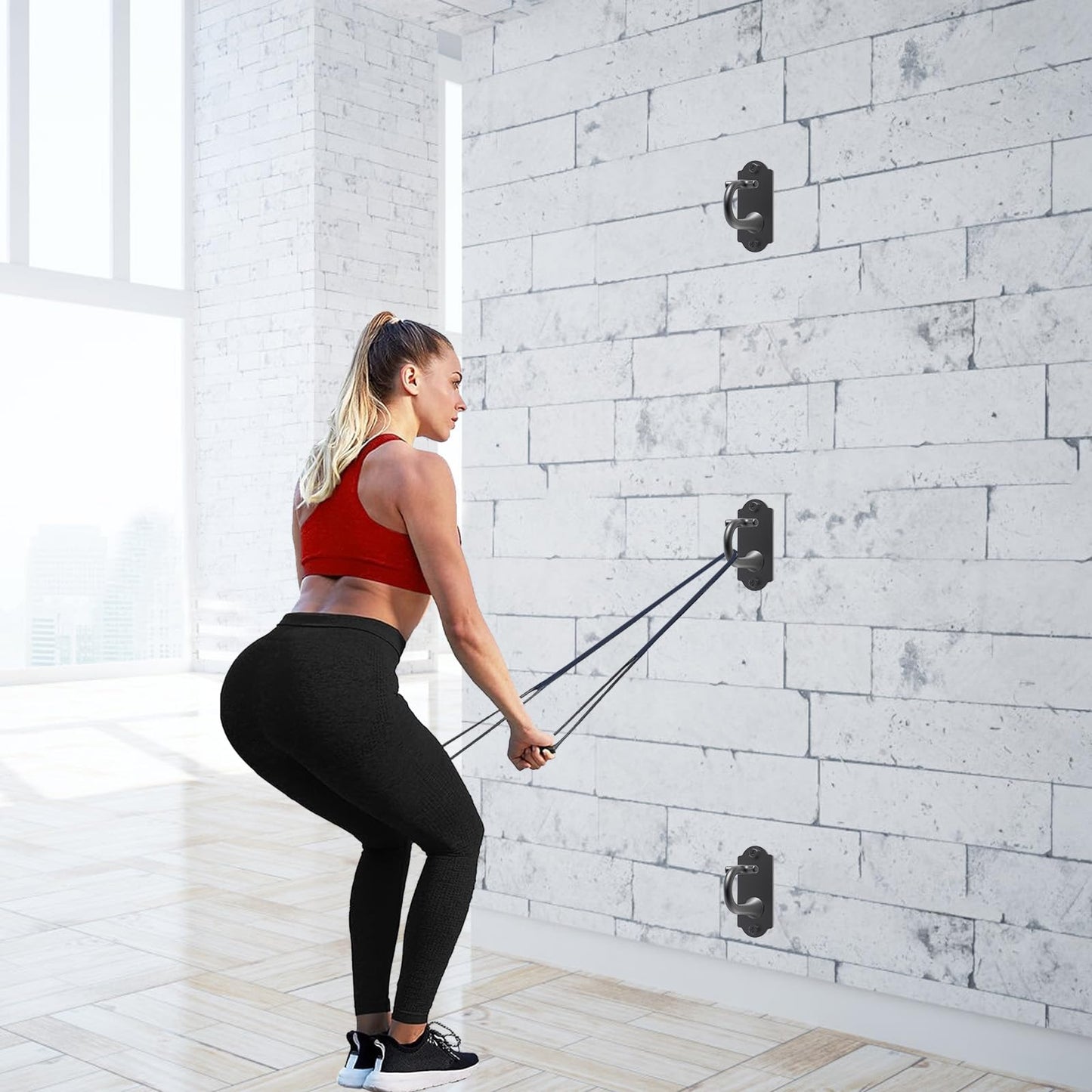 Kipika Wall Anchors for Resistance Bands - Heavy Duty Steel Hook for Home Gym Workout, Strength Training & Physical Therapy - Space-Saving Hooks with Secure G-Shaped Design, 1 Pack