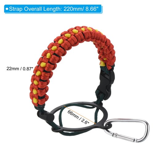 PATIKIL Water Bottle Holder, Paracord Handle Carrying Lanyard Strap Carrier with Ring for 32oz to 40oz Wide Mouth Bottles, Red