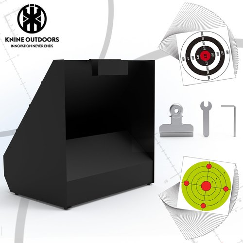 KNINE OUTDOORS Pellet Bullet Trap, 100 Pack 11" X 11" Bullseye Paper Targets, Pellet Gun Targets for Backyard, Bullet Box (Bullet Trap) (Bullet Trap)