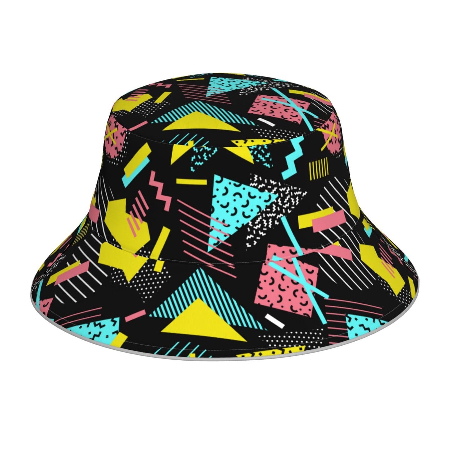 80s 90s Funny Colorful Bucket Hat Beach Summer Sun Hat Reversible Fisherman Hats Double Sided Wearing for Women Men Boys Girls