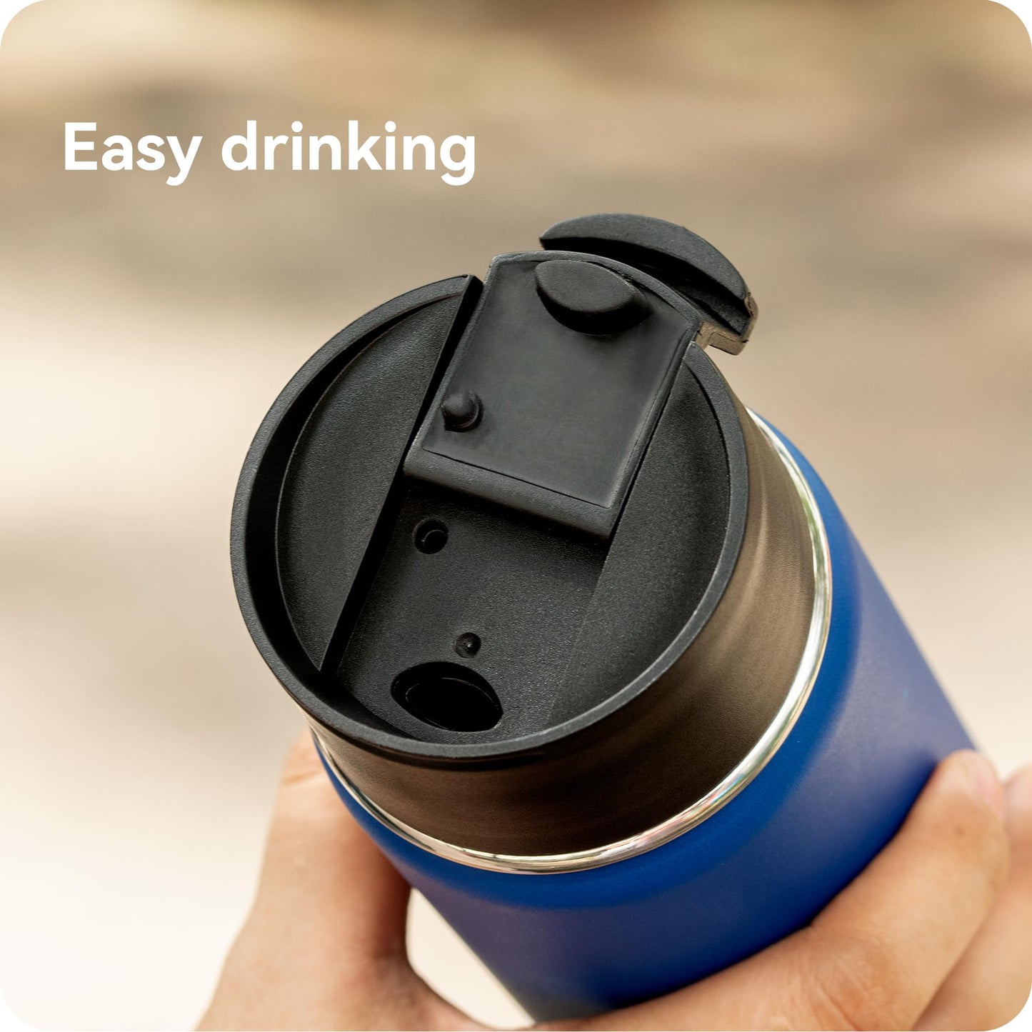 Prurex Flip Lid for Hydro Flask 12 16 18 20 32 40 64 oz Wide Mouth Bottle,Replacement Lid for Hydroflask,Thermoflask,Iron Flask and More 2.28" Wide Mouth Bottles(Black 1 Pack)