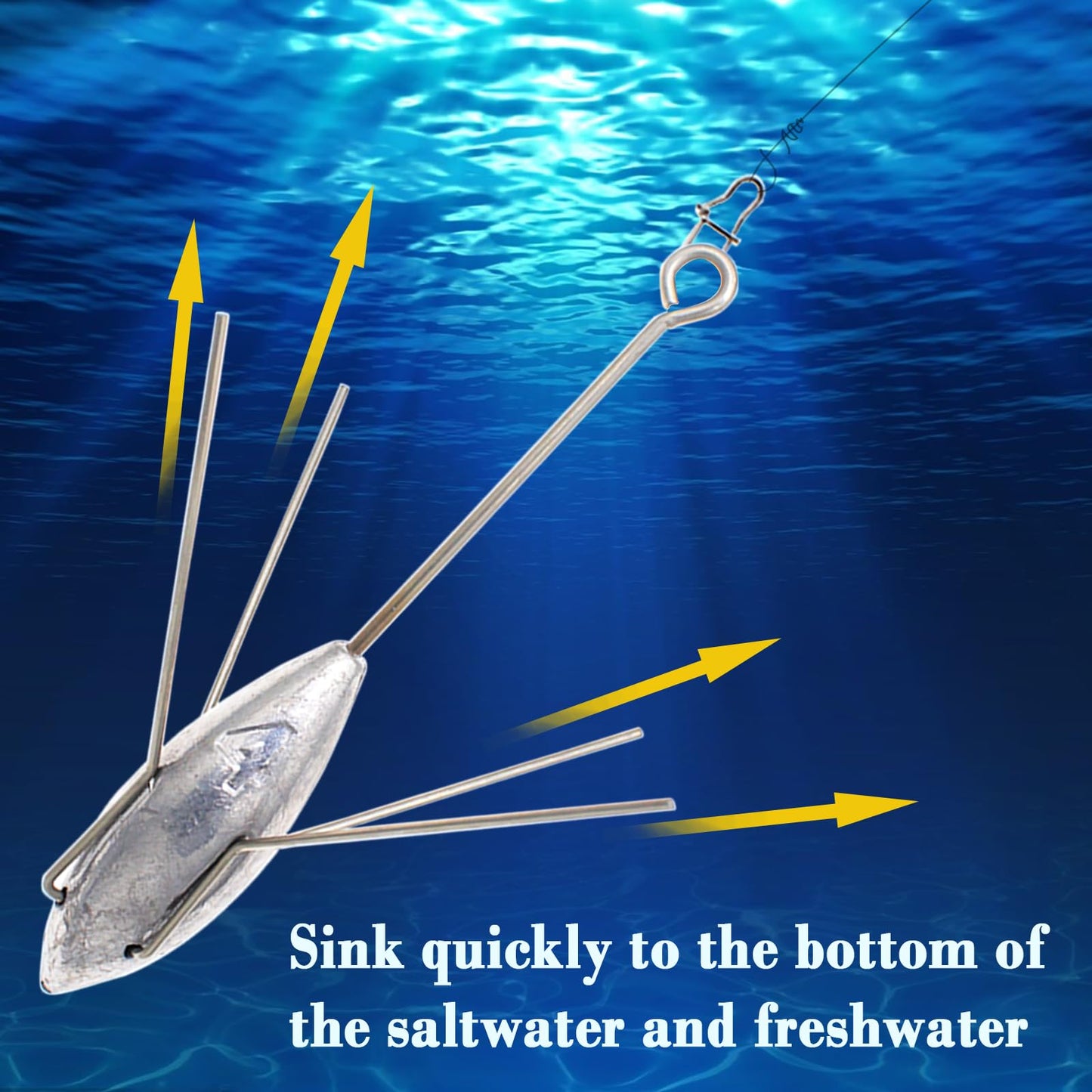 3 Pcs Sputnik Sinker Long Tail Fishing Weight Equipment, Saltwater Surf Casting Catfish Sinkers, Beach Sea Ocean Sand Fishing Spider Sinker(4)