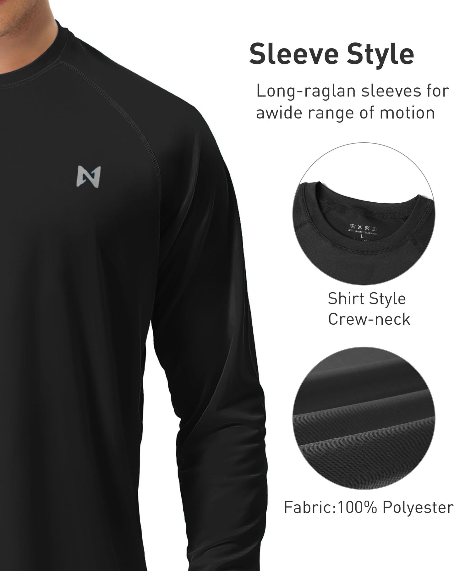 isnowood Sun Protection Shirts for Men, UPF 50+ Long Sleeve, UV Quick Dry Rash Guard Swim Shirt for Fishing Hiking Running