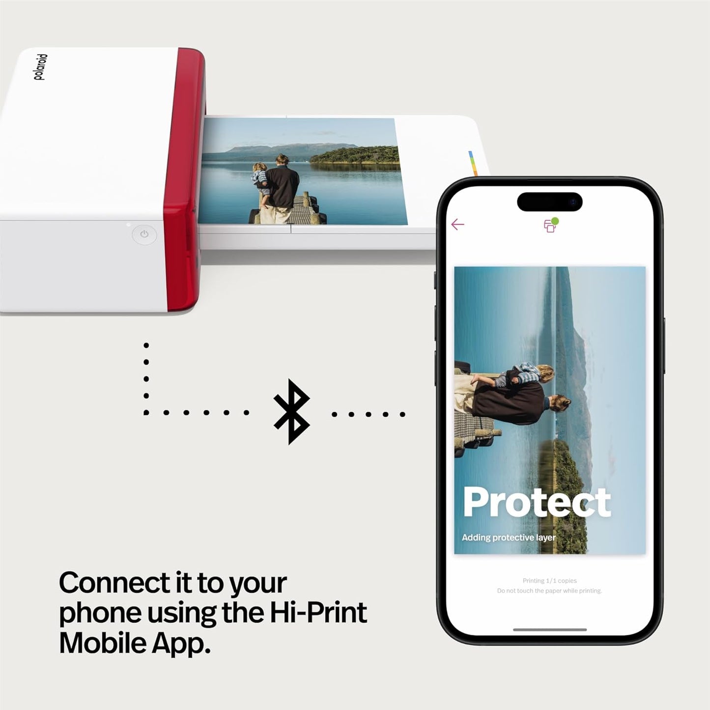 Polaroid Hi-Print Bluetooth 4x6 Photo Printer + Photo Paper Bundle (80 Sheets Included) (6552)