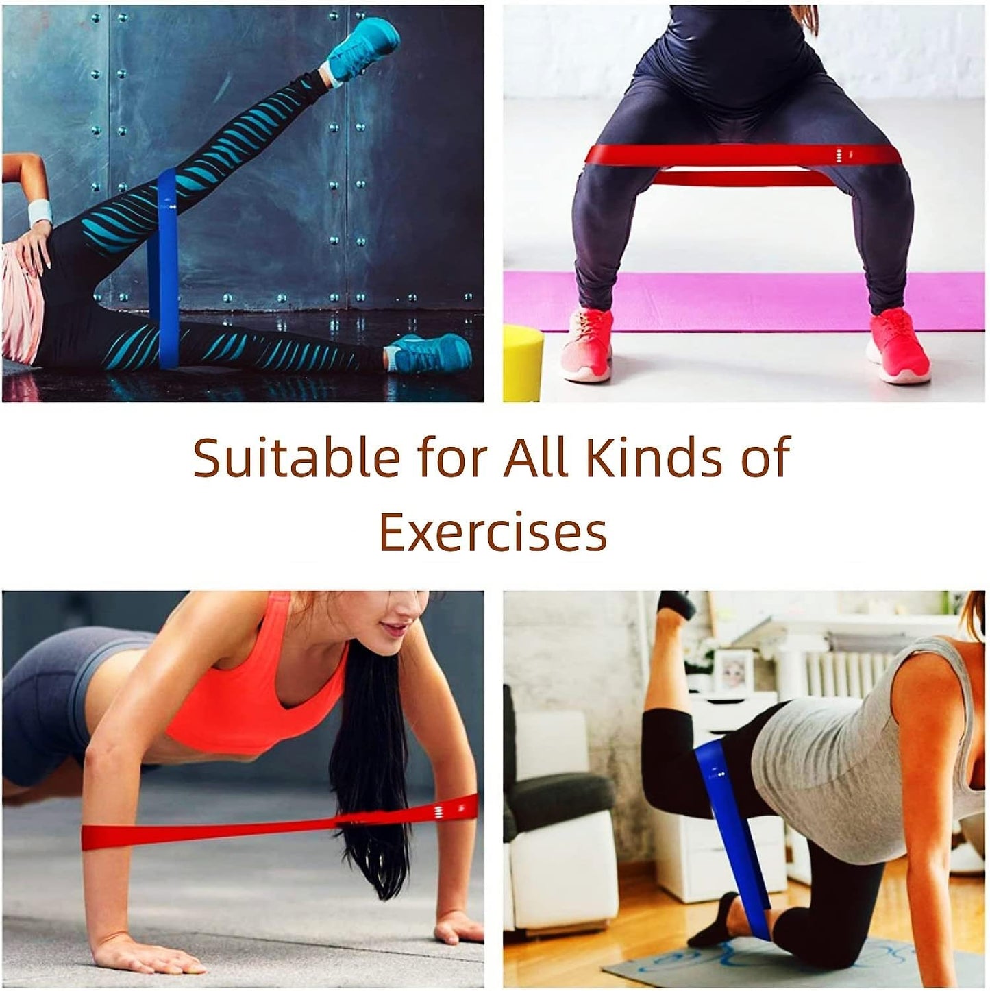 Resistance Loop Exercise Bands and Carry Bag, Exercise Bands for Working Out, Set of 5