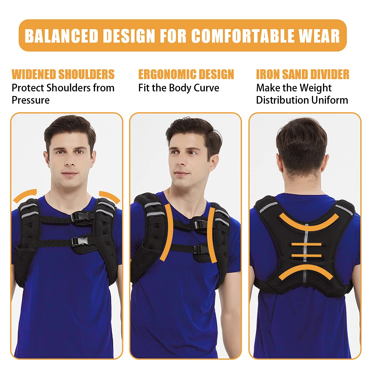 BITLIFUN Weighted Vest for Men Workout,Strength Training Weight Vest for Men and Women, Workout Equipment for Training,Running,Jogging,etc - 8lbs,12lbs,16lbs,20lbs,25lbs (30LBS (13.6KG), Black)