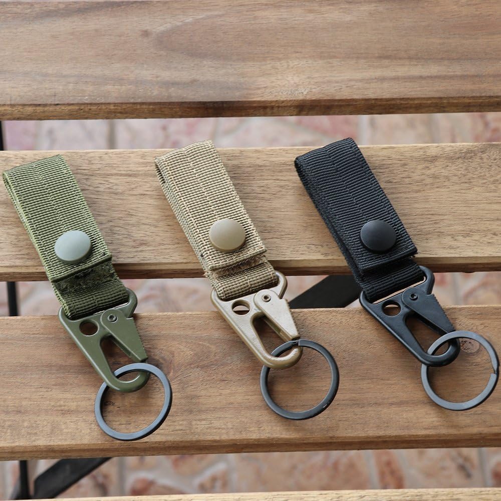 XTACER Tactical Molle Key Ring Gear Key Keeper Keychain Snap Secure Kit of Attachments