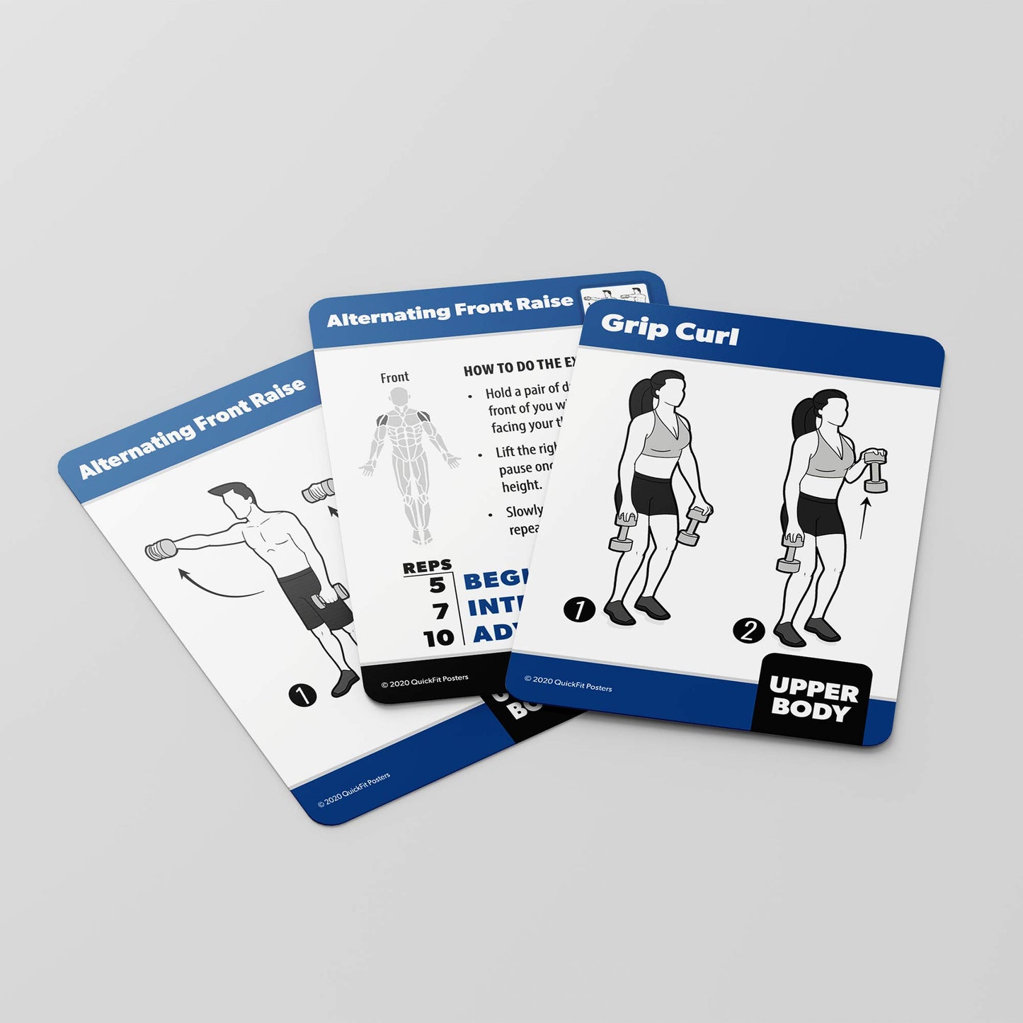 2 Pack - Dumbbell & Yoga Pose Exercise Cards - Fitness Workout Playing Cards