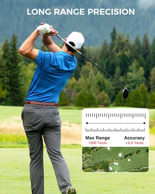 Range Finders Golf,1200 Yards Laser Golf Rangefinder with Slope,7X Magnification,IP54 Waterproof,Rechargeable Battery Magnetic Strip Laser Rangefinders,Pin Flag Pole Lock(Pearl White)