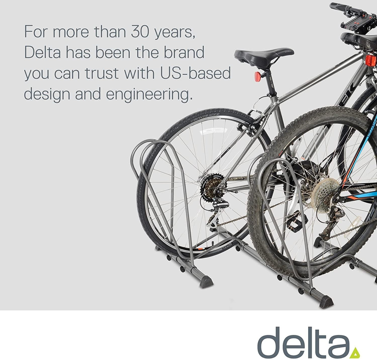Delta Cycle Single Bike Stand Floor, Tool-Free Adjustable Bike Floor Stand for Mountain, Fat Tire, Road Bikes, Freestanding Bike Stand For Garage Parking