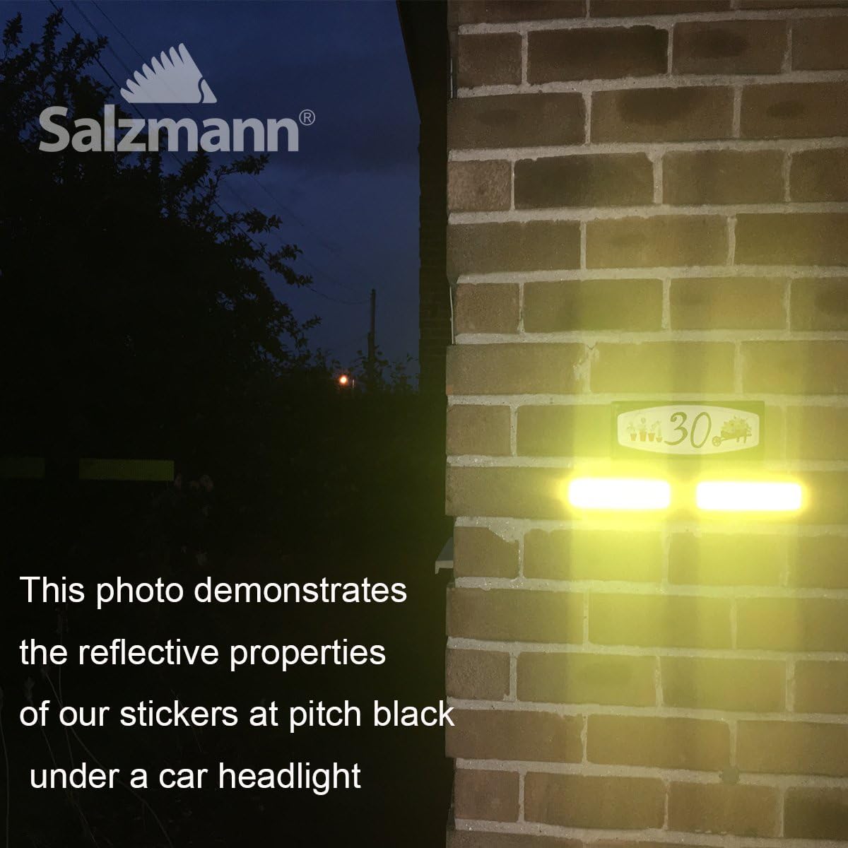 Salzmann Diamond Grade Reflective Sticker, 3M Material, Waterproof, All-Weather, Red, Pack of 4