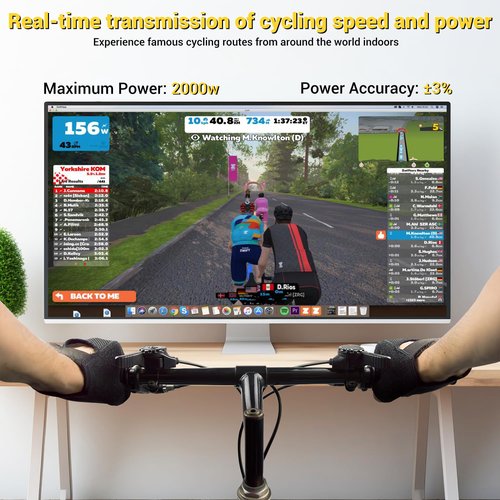 Sportneer Bike Trainer: Smart Stationary Bike Stand with Bluetooth 4.0 & ANT+ Connection - Bike Trainer Stand for 26-29" & 700C Wheels - Smart Bike Trainer Stand for Indoor Riding, Foldable Storage