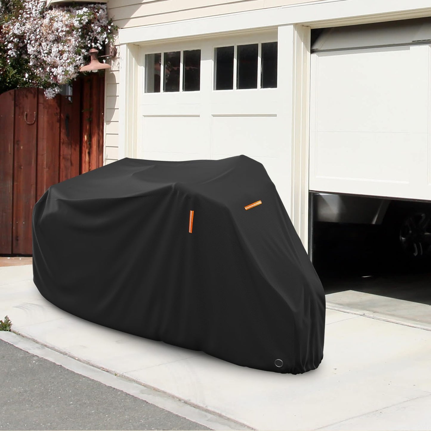 AKEfit Adult Tricycle Cover Electric Tricycle Covers, Bike Covers Outdoor Storage Waterproof, Dustproof Bicycle Cover, Windproof Recumbent Trike Cover Black