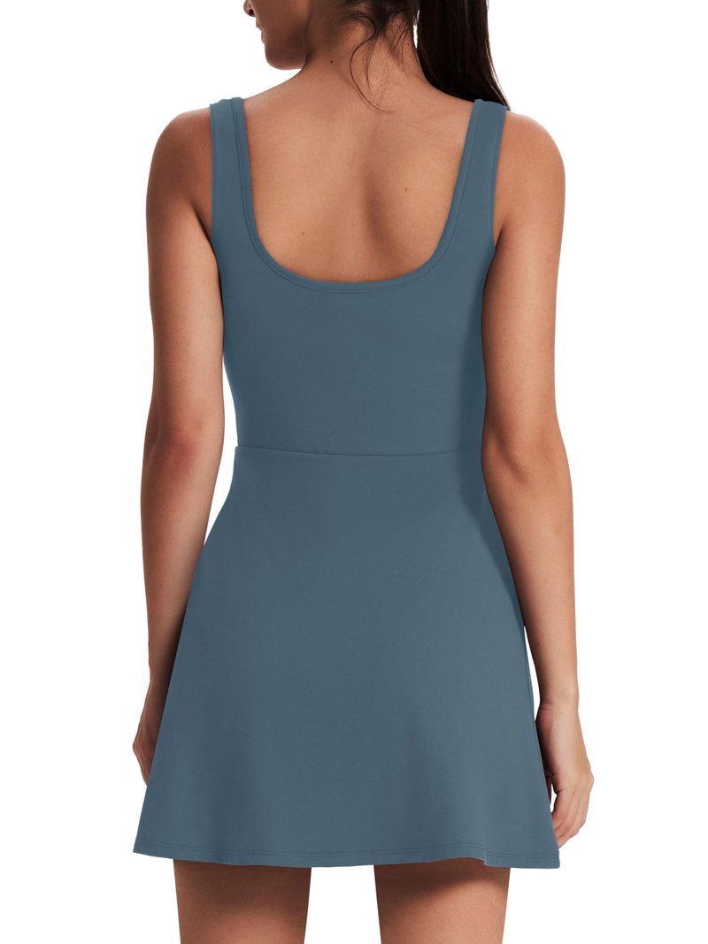 OFEEFAN Womens Athletic Dress Tennis Golf Bodycon Workout Active Skort Summer Clothes Casual Graduation Concert Date Spring Outfits Steel Blue XS