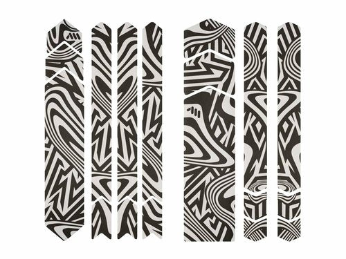 All Mountain Style MTB Bike Frame Protector | Honeycomb 380 Microns PVC | Universal Clear Guard for Downhill & Enduro | 18-Piece Set
