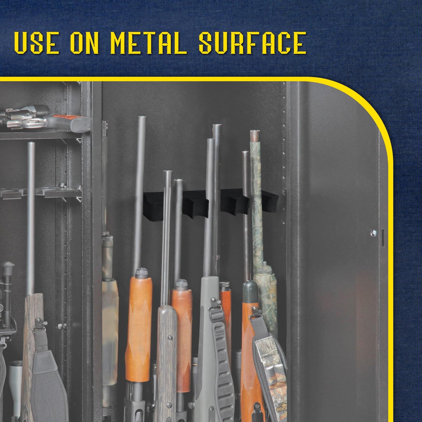 2 Pack Gun Safe Organizer, Gun Rack for Gun Storage, Gun Safe Accessory for Shotgun and Rifle, Shotgun Rifle Barrel Rest, Foam Gun Rack with Magnetic Strip, Gun Holder in Gun Cabinet, Gift for Hunters