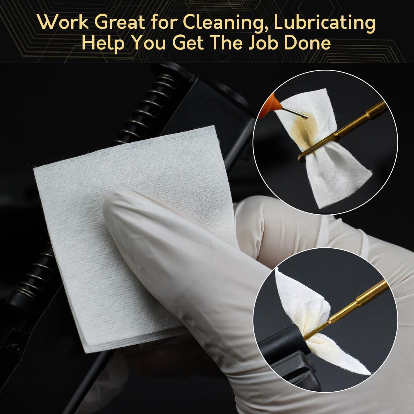 900PCS Gun Cleaning Patches in Storage Box - Thick, Highly Absorbent, Lint Free, 2"x2" Cleaning Patches for Firearms 9mm, 38-.45 Cal