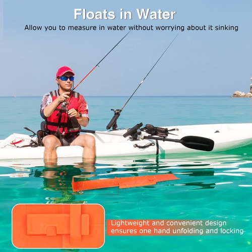 Haxrotin Fish Measuring Board Foldable, Compact Folding Fish Ruler for Boat, Unfolded 36 Inches Bump Board Fishing Ruler Folded to 12 Inches