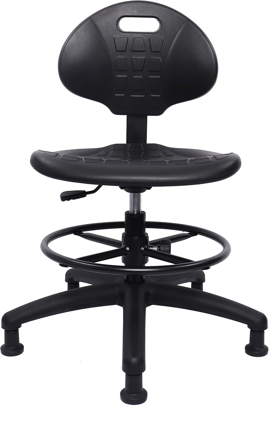 TAKE UR SEAT® Polyurethane Drafting Lab Stool Chair, 18" Adjustable Footring, 8" Adjustable Height, 450 lbs seat Capacity, Heavy Duty, Shipped Within 24 Hours Med. Bench Height (Rubber Caster)