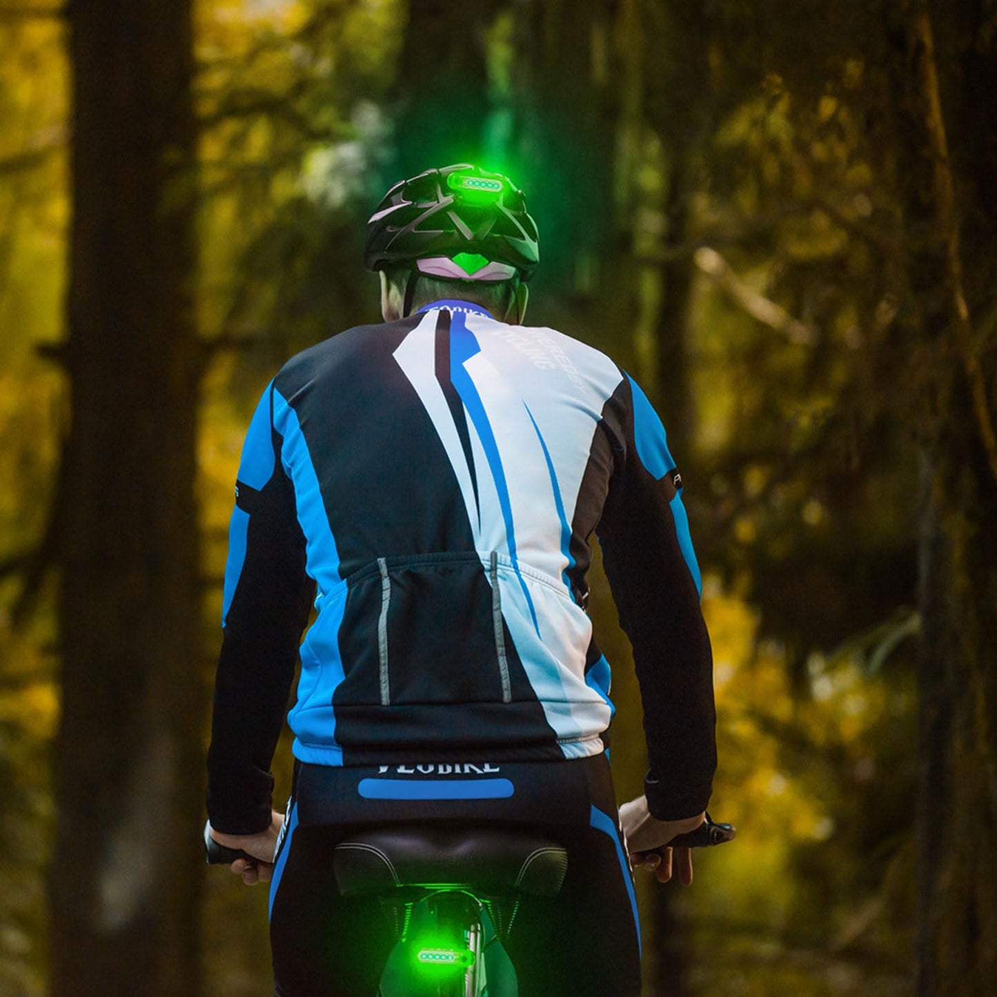 Green Bike Tail Light Rechargeable 2 Pack, Rear Bike Light for Night Riding, Back Bicycle Taillights with Great Battery Life, Easy to Install On Any Bike Trailer or Helmet