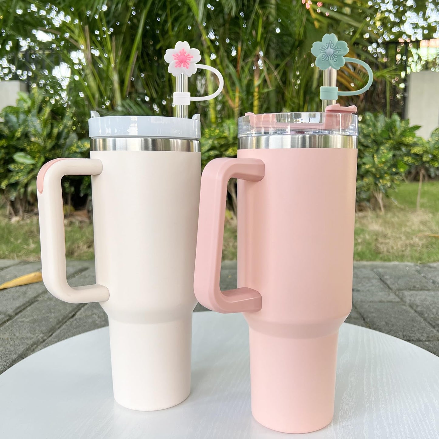 5Pcs 0.4in/10mm Diameter Silicone Straw Covers Cap Compatible with Stanley 20 30&40 Oz Cup, Straw Toppers for Stanley 40 Oz Tumbler with Handle, Dust-Proof Straw Caps for Water Bottle