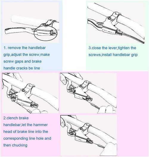 Children Bicycle Brake Lever Handlebar Brakes Bike Brake Lever Bike Grips Set Handlebar Grips for Children Bike (Light Pink(Brake levers+Grips Set))