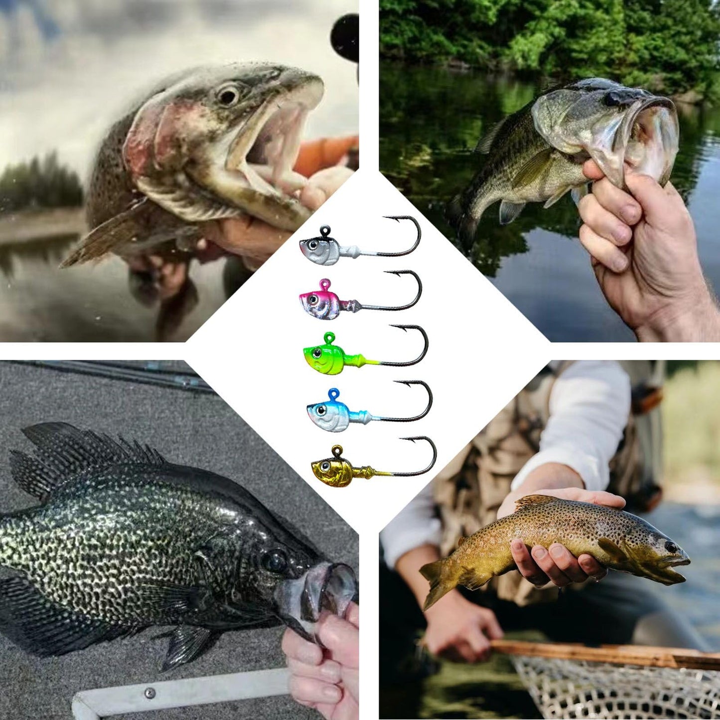 Bombite Swimbait Jig Heads,10packs Fishing Jig Heads Saltwater Hooks Swimbait Jig Head Minnow Fishing Jigs Heads for Bass Fishing 3/8 oz 1/2 oz 1.0oz