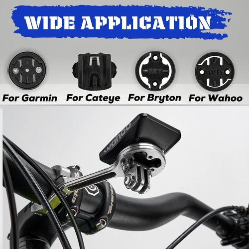 corki Cycles Titanium Extend Bike Out Front Combo Computer Mount Adapter for Garmin (Titanium - Front Mount)
