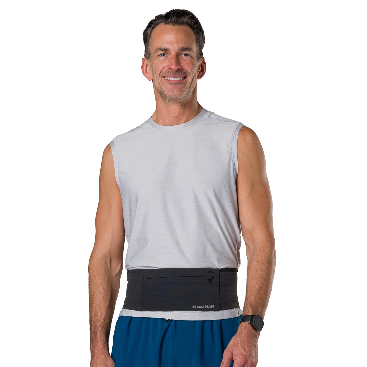 Nathan Zipster Max Running Belt, Running Belts for Women and Men, Bounce-Free Waist Pack with Extra Large Zipper Pocket, Smartphone Storage, Walking, Gym, Hiking