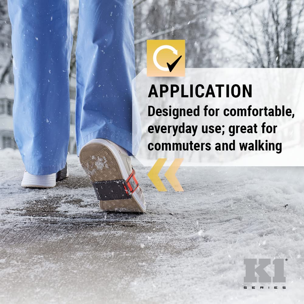 K1 Mid-Sole Ice Cleats for Men & Women - Rotatable Traction Aids For Winter Snow - Hi Vis - Low Profile