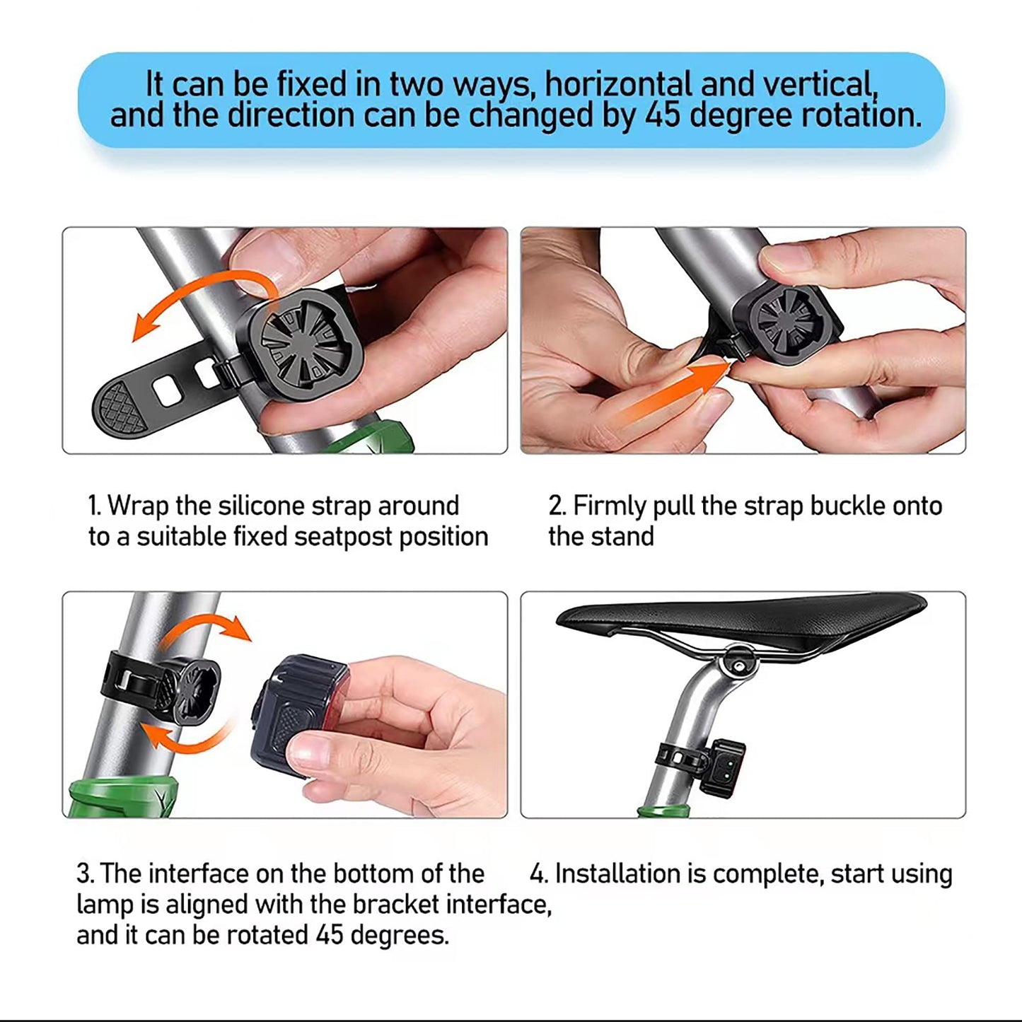 Bike Taillight - Bike Rear Light Battery-Powered IPX65 Waterproof, Road and Urban Cyclists USB Rechargeable Bike Break Light Bike Light Set Easy to Install for Safety Night Riding