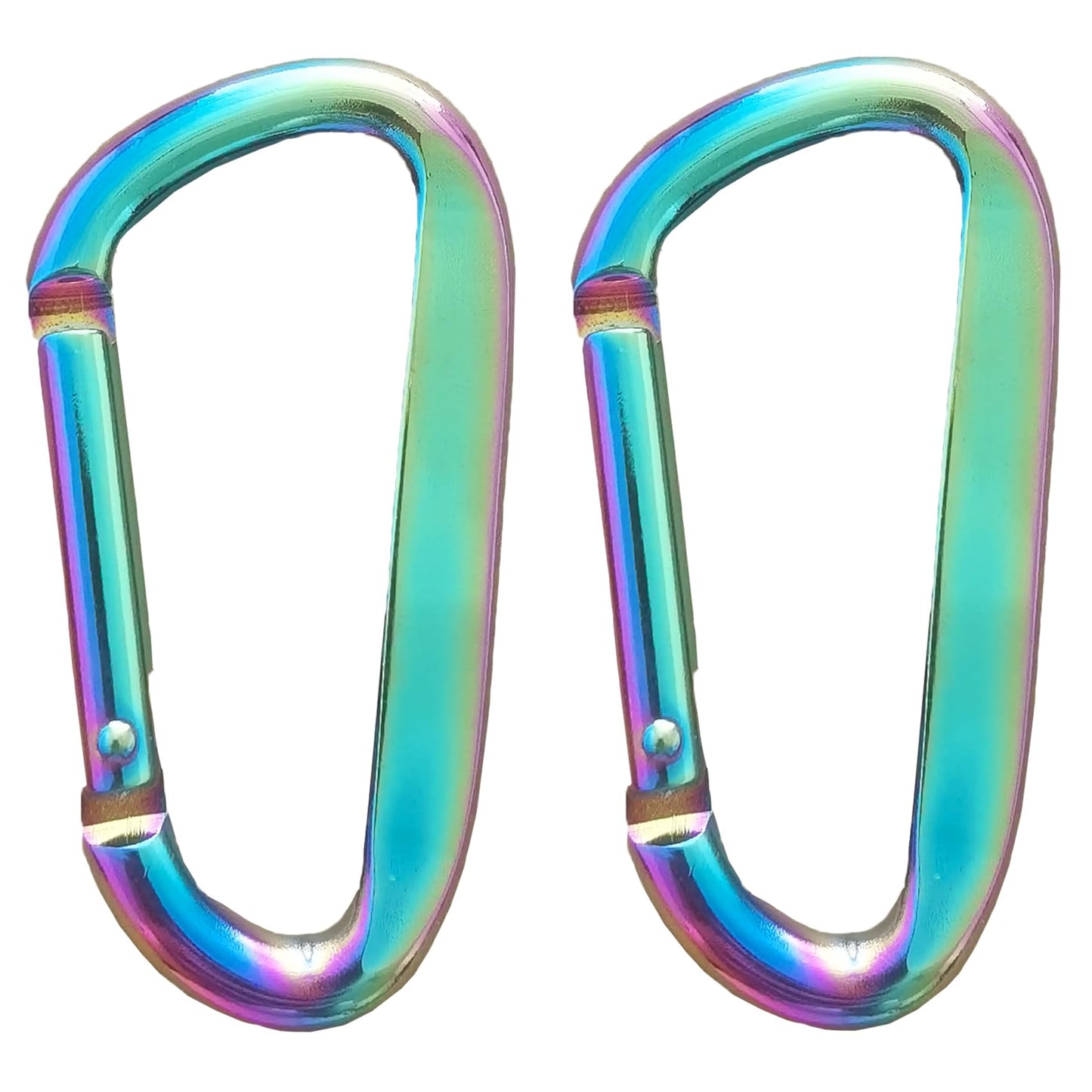 Cute Carabiner Clip, 3" Aluminum Alloy Caribeener D Ring, Spring Snap Hook for Keychain Clip(2pack Colorful)