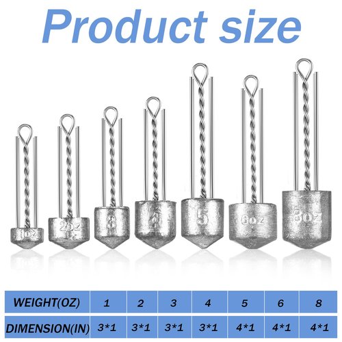 Jenaai Sputnik Sinker Long Tail Surf Fishing Weights Spider Weights for Saltwater Equipment Fishing Ocean Beach Casting Fishing Bottom Holder, Silver (1 Oz-8 oz,7 Pcs)