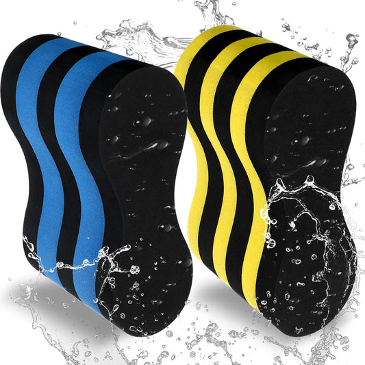 Junkin 2 Pcs 5 Layer Swimming Pull Buoy EVA Leg Float Swim Gear Lap Swim Accessories Pool Exercise Equipment for Adults Beginners Pool Training Aid, Legs and HIPS Support for Swimming(Bright Color)