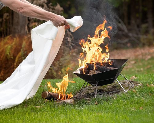 HOMEBARRIOR Emergency Fire Blanket for Fire Suppression, 39x39 inches Flame Retardant Fabric Fireproof Blanket, Survival Gear for Home Safety, Outdoor Camping (1 Pack)