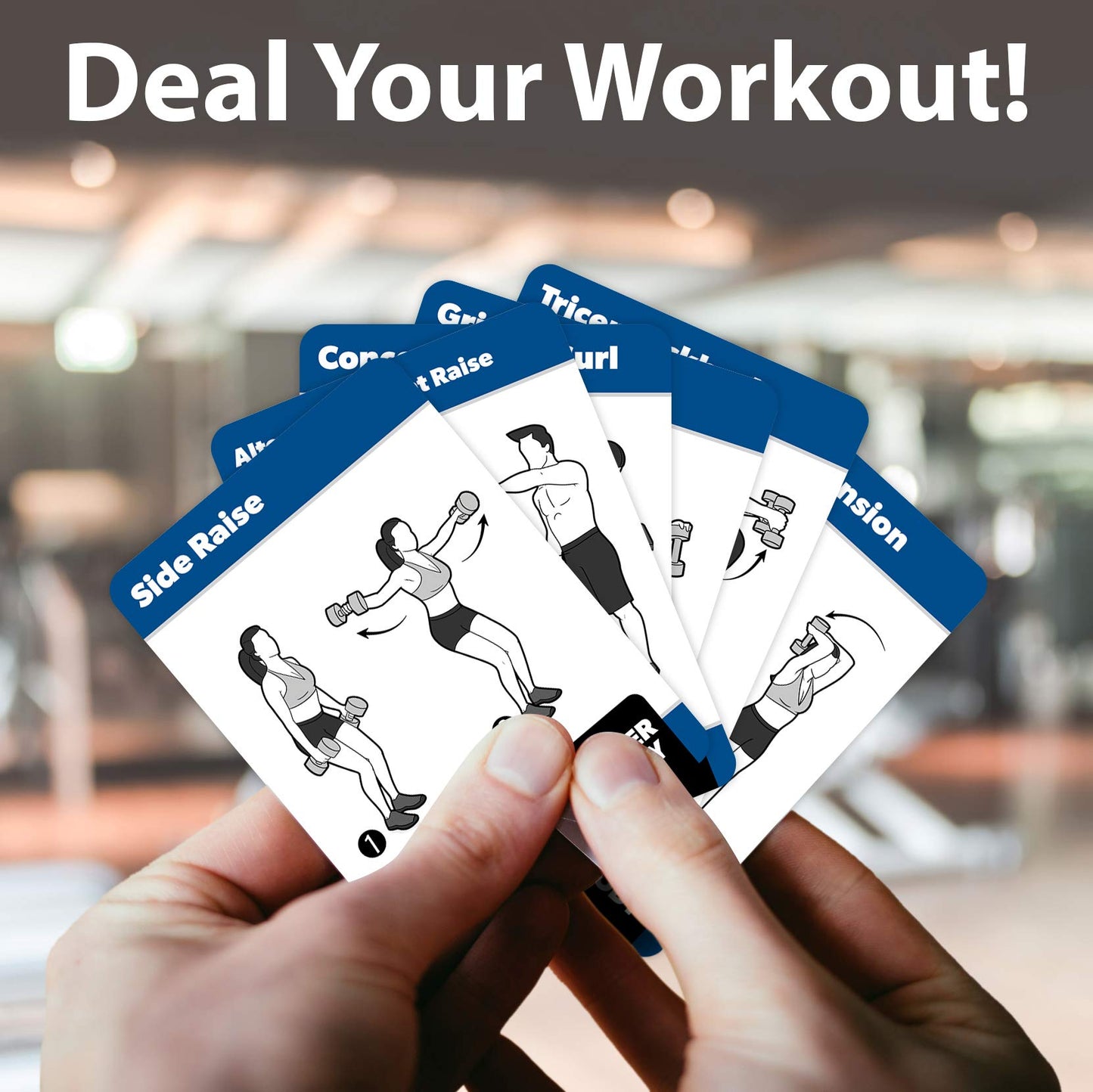 2 Pack - Dumbbell & Yoga Pose Exercise Cards - Fitness Workout Playing Cards