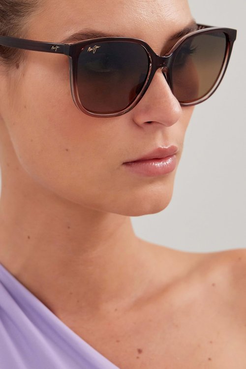 Maui Jim Good Fun Butterfly Sunglasses, Rootbeer Fade/Hcl Bronze Polarized, Medium