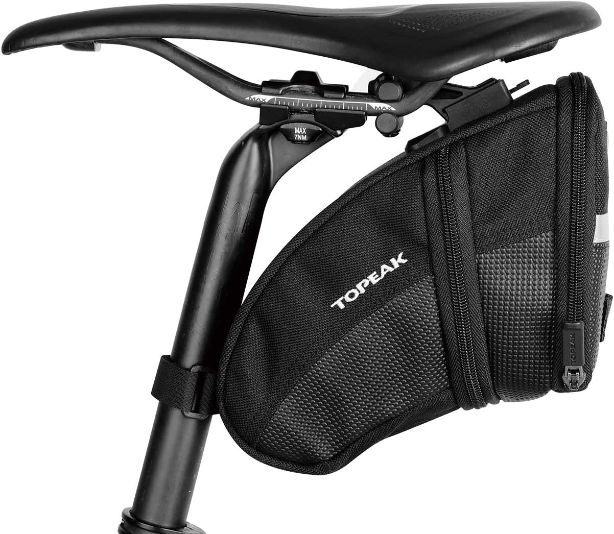 Topeak Bicycle Saddle Bag, Hard Shell, Synthetic Fabric, Vehicle-Specific Mount, 1 Compartment, Buckle Closure