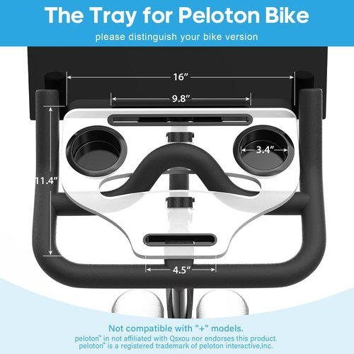 Qsxou Desk Attachment Compatible with Peloton Bike (NOT Bike+) Tray Holder for Phone, Cup, Tablet, Ergonomic Platform Tray Accessories for Peloton Spin Bikes Transparent Acrylic Material